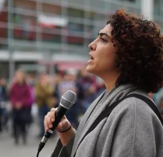 Sadaf demonstrating in Erfurt